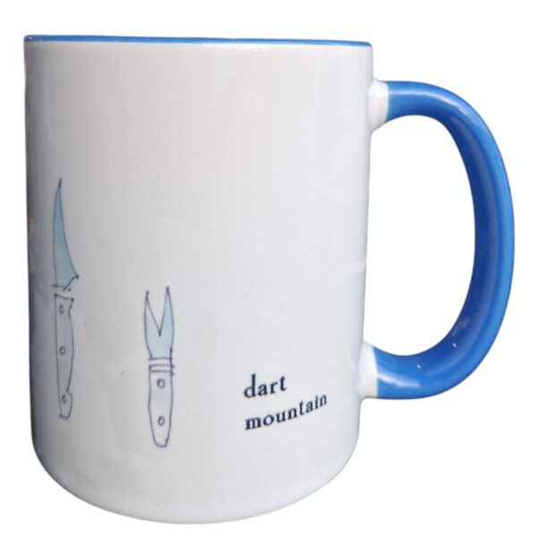 front view of blue mug
